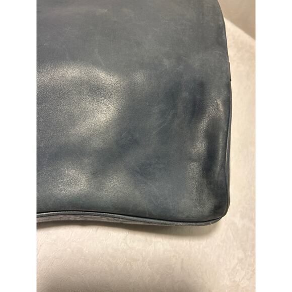 Coach Vintage Blue Leather Shoulder Bag, No.C4C-4115, Boho, Saddle Bag - Picture 4 of 10